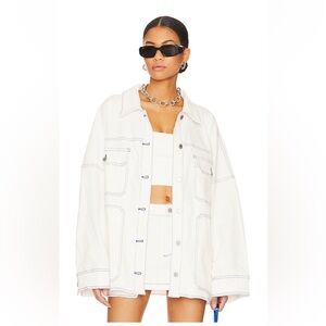 White Denim Oversized Jacket